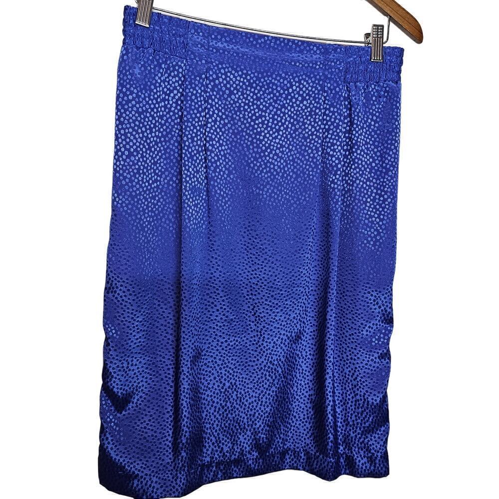 Vintage Andrea Gayle Pencil Skirt Womens Size 8 Blue Shimmer 80s Glam Rock